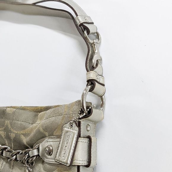 Coach Signature Sateen Duffle Shoulder Bag - Picture 6 of 9